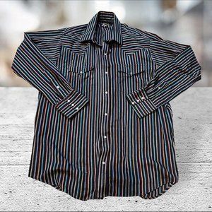Vintage Ruddock Bros Long Sleeve Western Style Button Down Shirt Men's Large